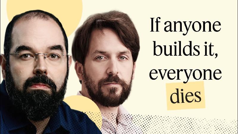 Close up of two men, probably in their late thirties or early forties. On the left a black-haired, bearded man with frameless glasses, on the right a brown-haired man (the hairs are longer) also with the beard but without glasses.